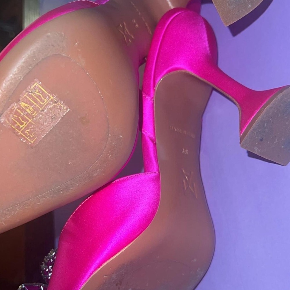 Elegant Pink Satin Heels